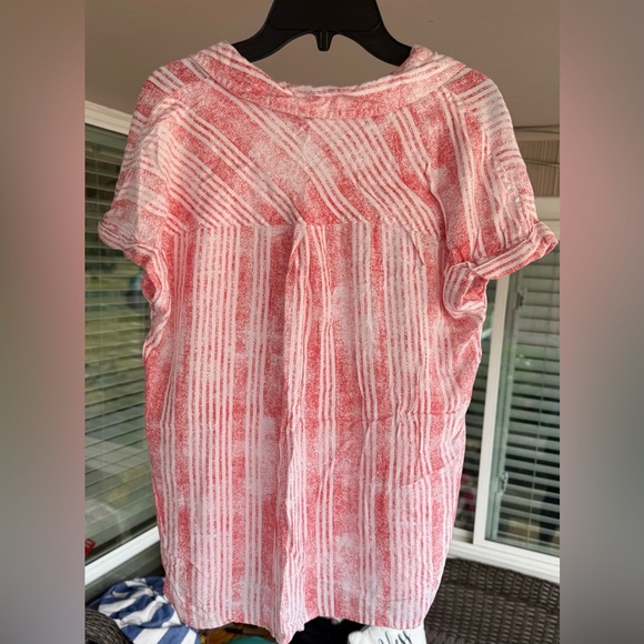 Rock & Republic Red and White Striped Casual Shirt - Picture 6 of 6